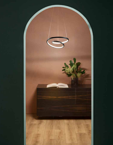 Sospensione LED forme circolari in alluminio bianco-nero-oro diffusore in silicone CCT D.40cm 30W 4000LM LIEVE-S Sospensione LED forme circolari in alluminio bianco-nero-oro diffusore in silicone CCT D.40cm 30W 4000LM LIEVE-S